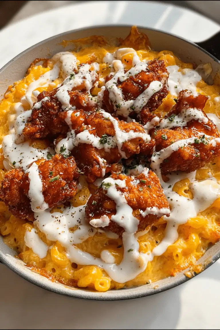 Loaded Hot Honey Fried Chicken Mac & Cheese