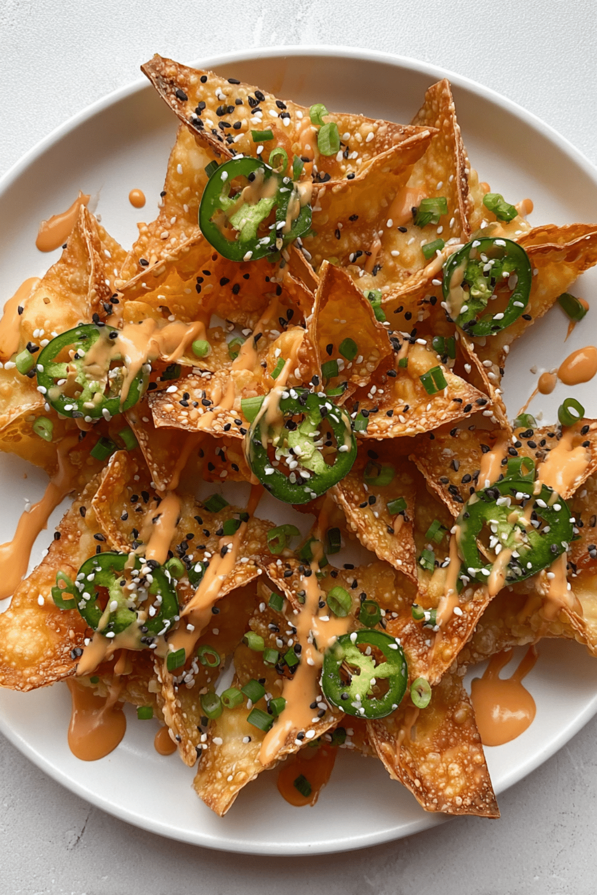 Viral crab rangoon wonton nacho–inspired