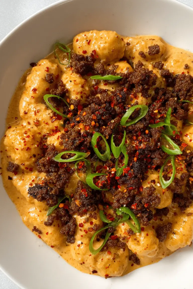 Korean Creamy Cheesy Gnocchi with Beef