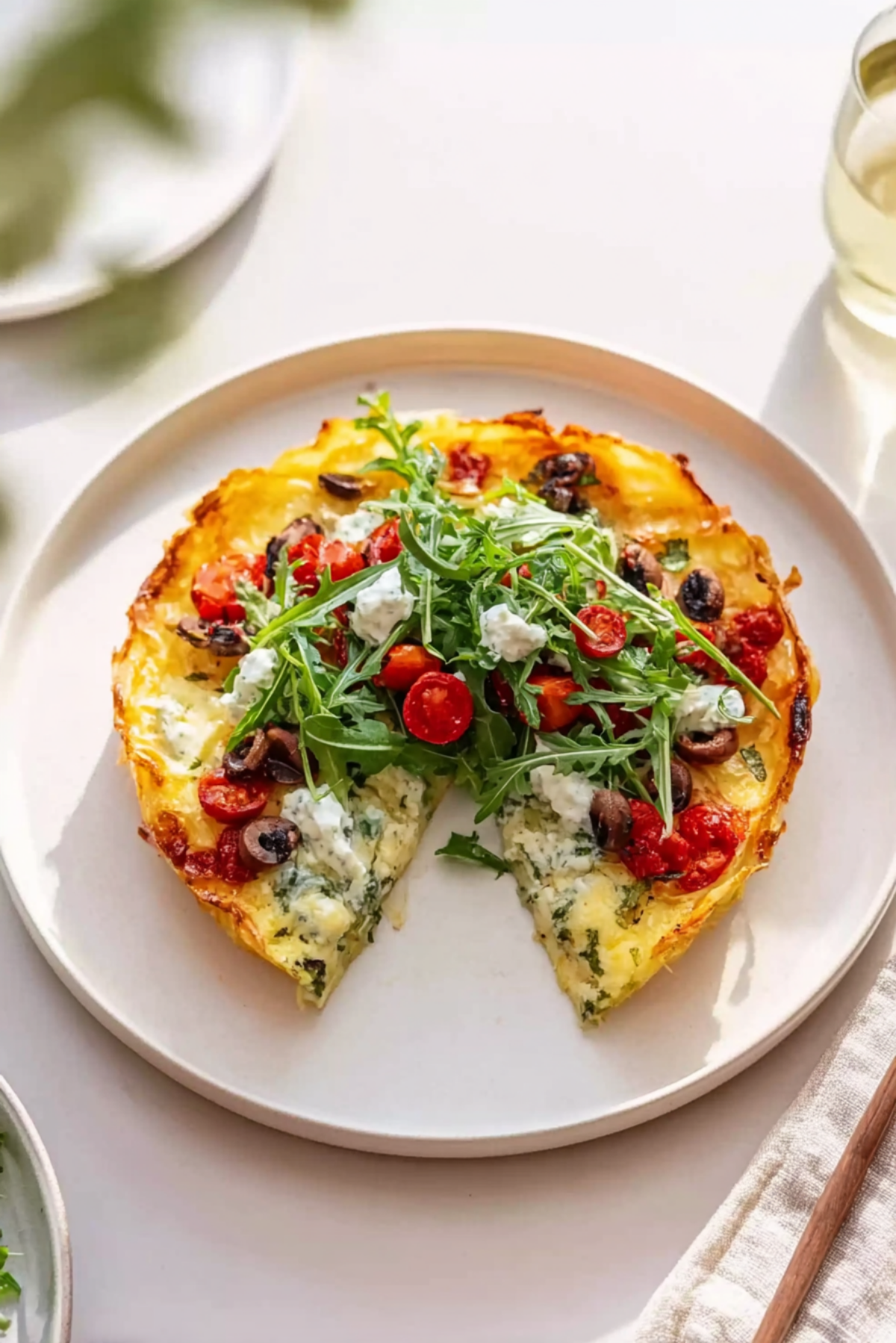 Mediterranean Potato Crust Tart with Tzatziki