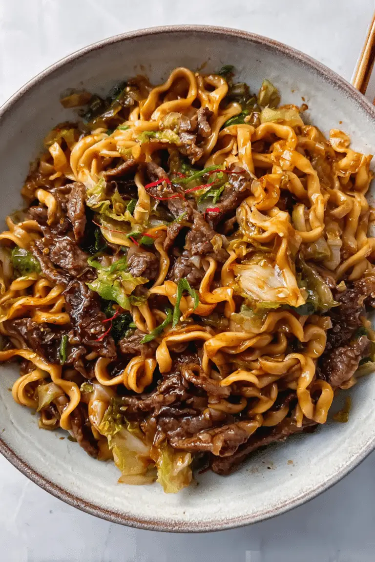 Sticky Beef Noodles