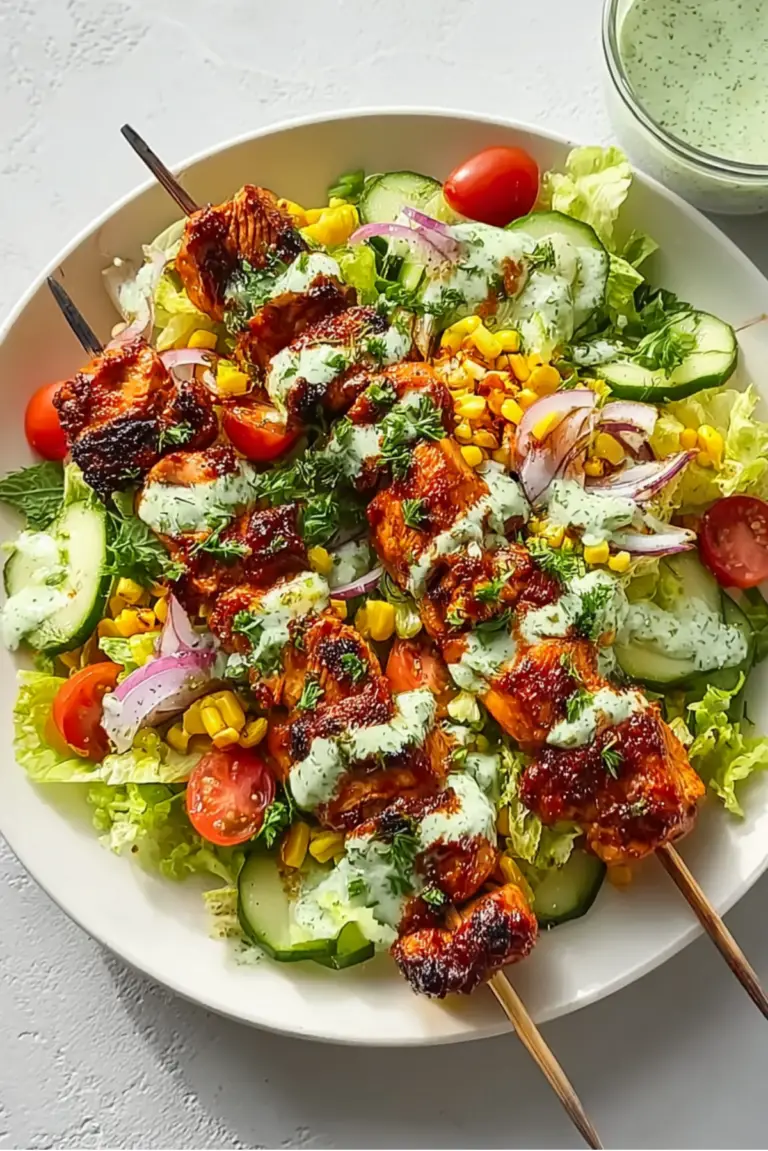 BBQ Chicken Skewer Salad